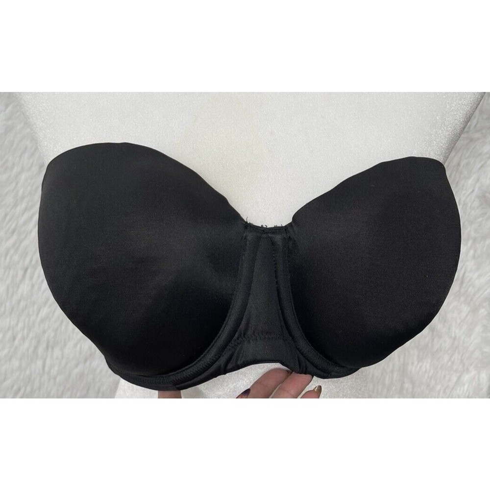 Cacique 40C Bra Black Strapless Boost Underwire Back Closure No Straps Included